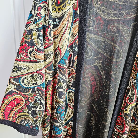 Vintage New NWT BonWorth Paisley Print Cardigan Size Medium Petite MP 3/4 Sleeve - Picture 11 of 13